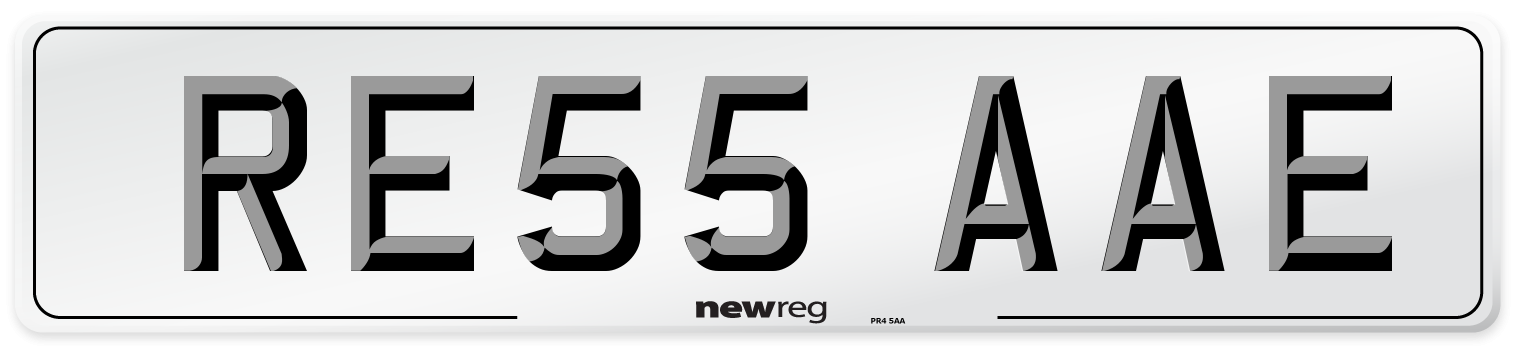 RE55 AAE Number Plate from New Reg